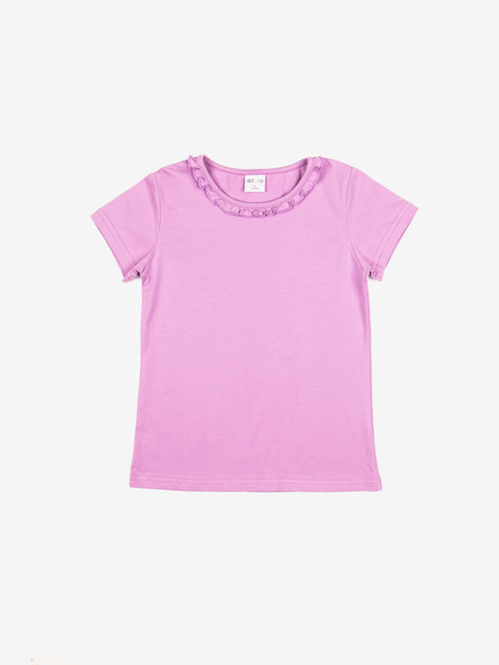 Picture of C2437 GIRLS HIGH QUALITY COTTON T-SHIRT WITH FRILL COLLAR